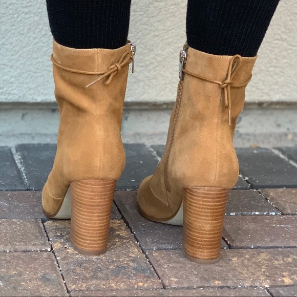 Genuine Suede High Block Heel Lace Up Combat Boots - Picture 5 of 8